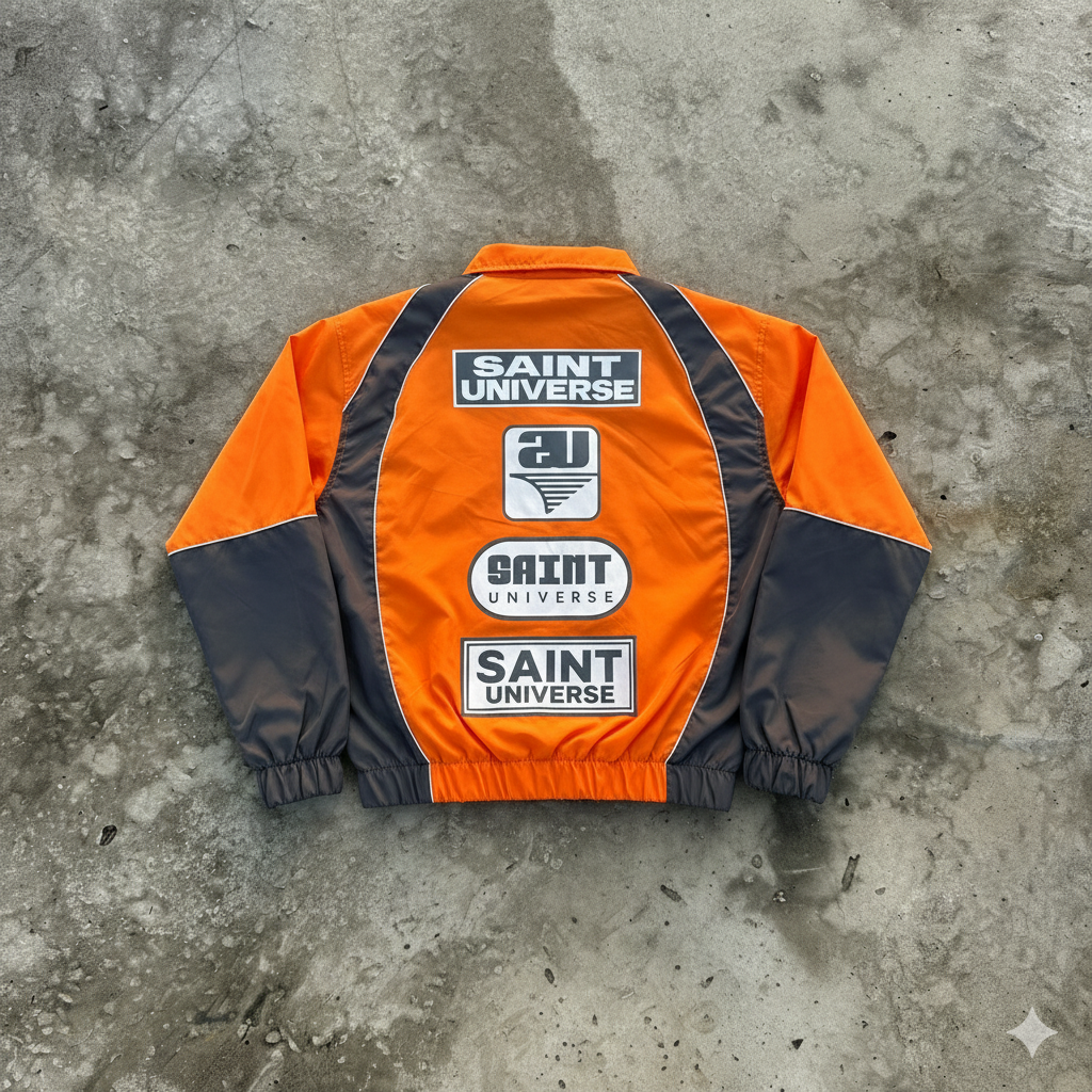 ORANGE NYLON ZIP UP