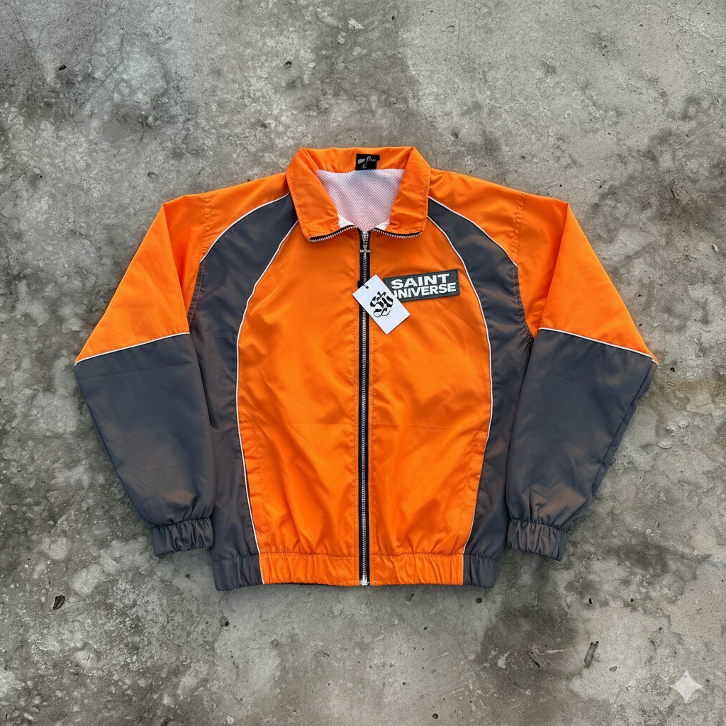 ORANGE NYLON ZIP UP